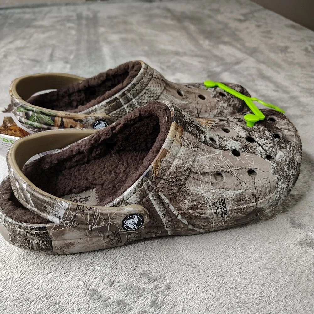 Crocs Classic Lined Realtree Edge Camo Clogs Mens 7‎ Wmns 9 Hunting 205377-280